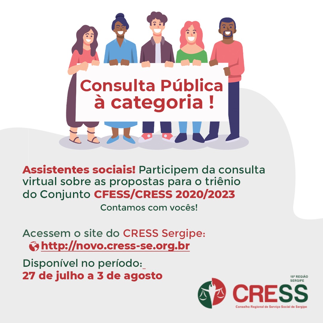 CRESS Sergipe lança Consulta Pública à categoria para elaboração de propostas ao triênio 2020/2023