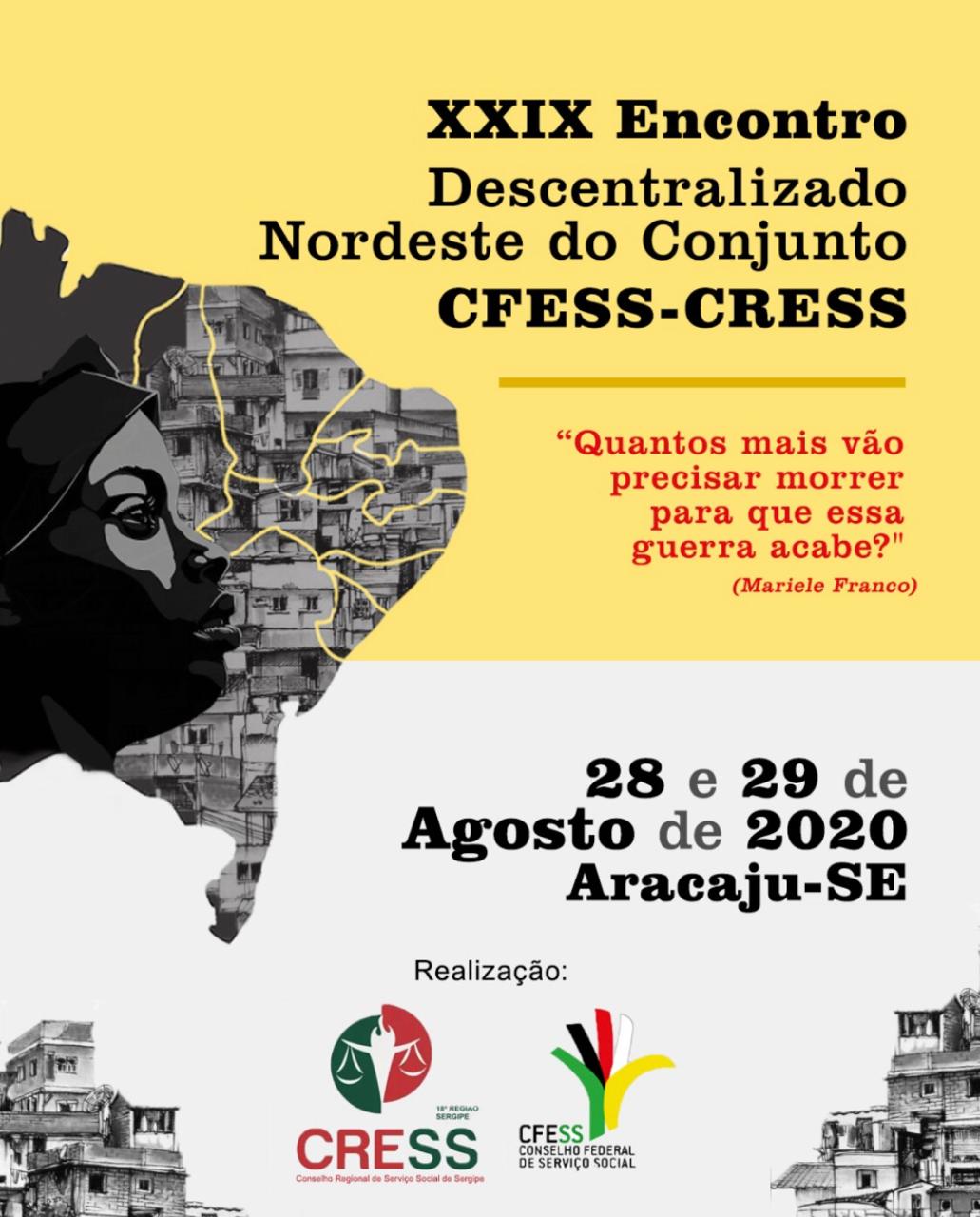 CRESS Sergipe realizará Reunião Online alusiva ao XXIX Encontro Descentralizado da Região Nordeste