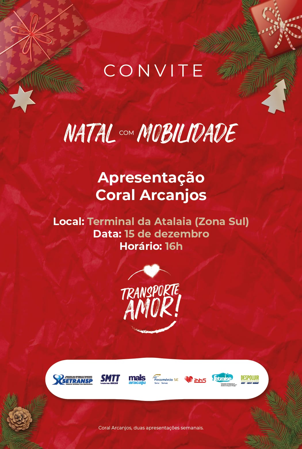 Natal com Mobilidade apresenta Coral Arcanjos no Terminal da Atalaia nesta quarta-feira, 15
