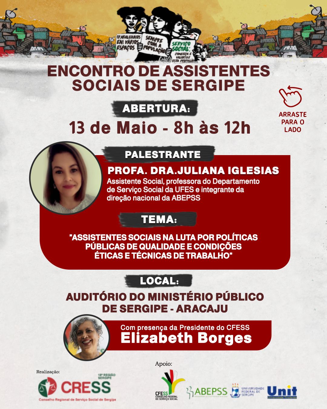 Encontro de Assistentes Sociais de Sergipe inicia nesta sexta (13) em Aracaju; confira programação