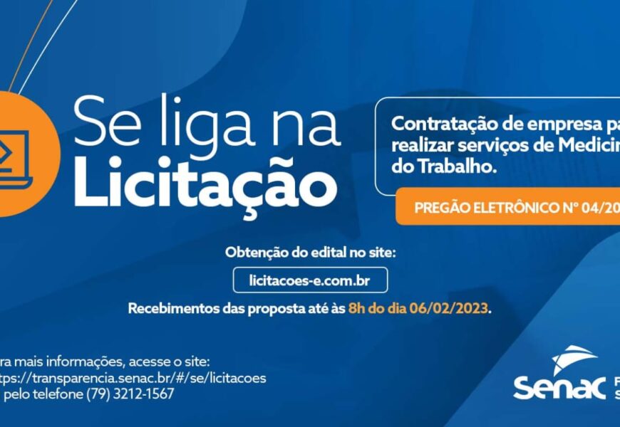 Senac/SE realiza Pregão Eletrônico para serviços de Medicina do Trabalho