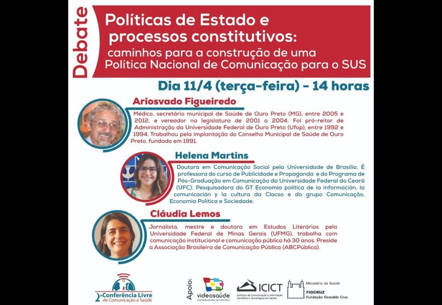 Conferência Livre de Comunicação e Saúde discute caminhos para a construção de uma Política Nacional de Comunicação para o SUS