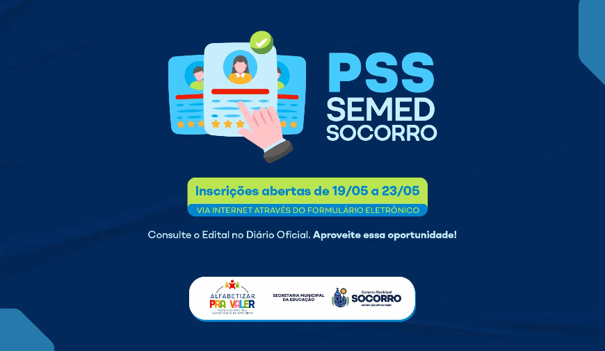 Prefeitura de Socorro divulga processo seletivo para bolsas de extensão voltadas a profissionais da educação