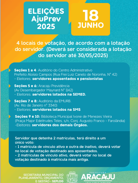 Para votar na eleição do AjuPrev, servidor precisa levar apenas documento com foto nesta quarta-feira, 18 Previdência