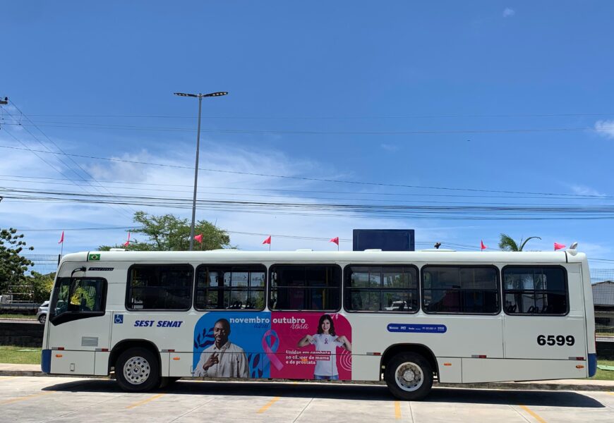 Ônibus personalizado circula com campanhas de prevenção do Outubro Rosa e Novembro Azul Ônibus personalizado circula com campanhas de prevenção do Outubro Rosa e Novembro Azul