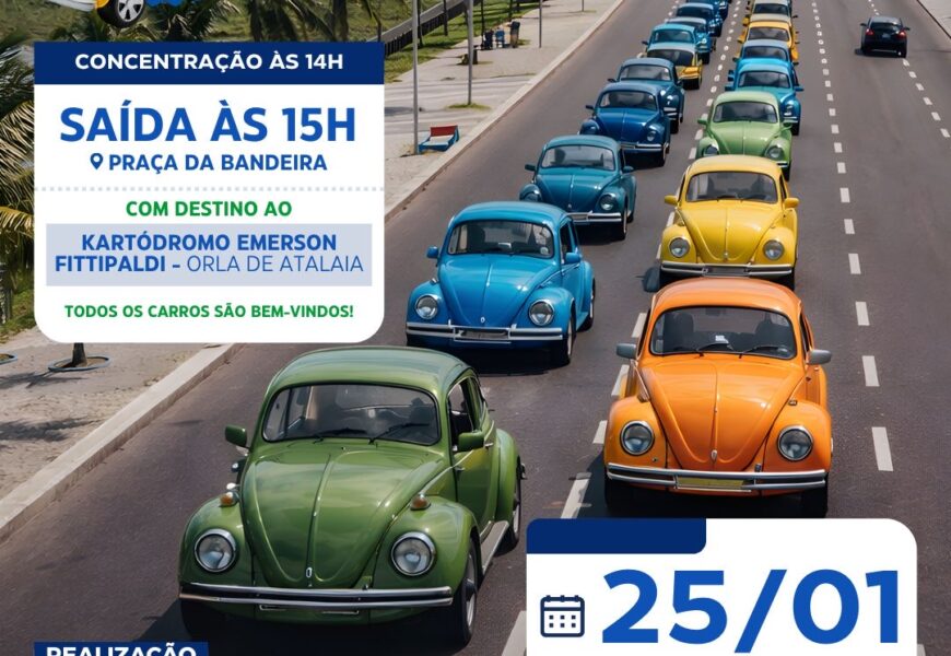 Fusqueata em comemoração ao Dia Nacional do Fusca acontece domingo (25) em Aracaju