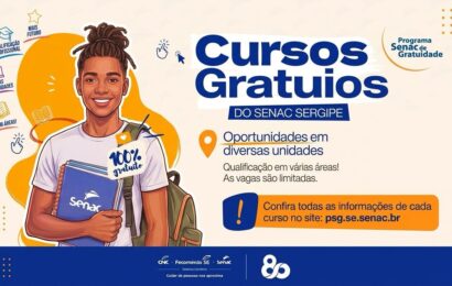 Senac Sergipe abre inscrições para 575 vagas em cursos gratuitos em seis municípios